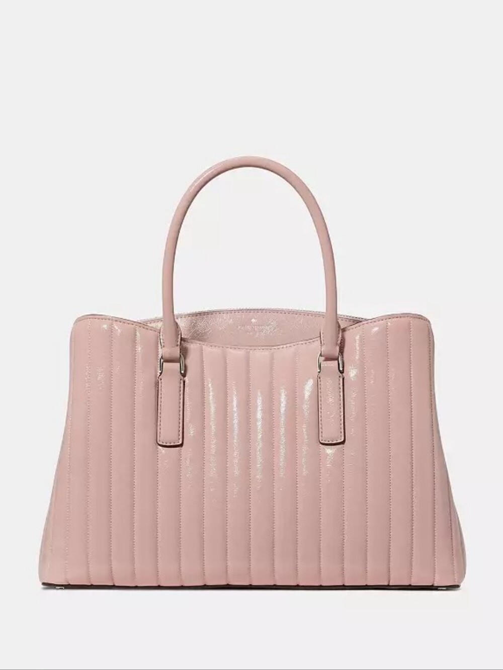NWT KATE SPADE Thompson Street Shiny Quilted Satchel Bag in Rose Smoke Pink
